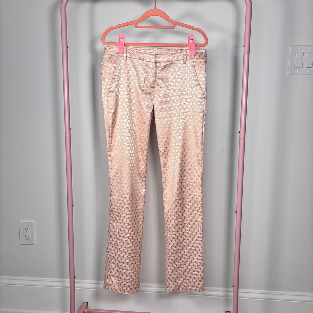 New York & Company Geometric Patterned Gold Pants
